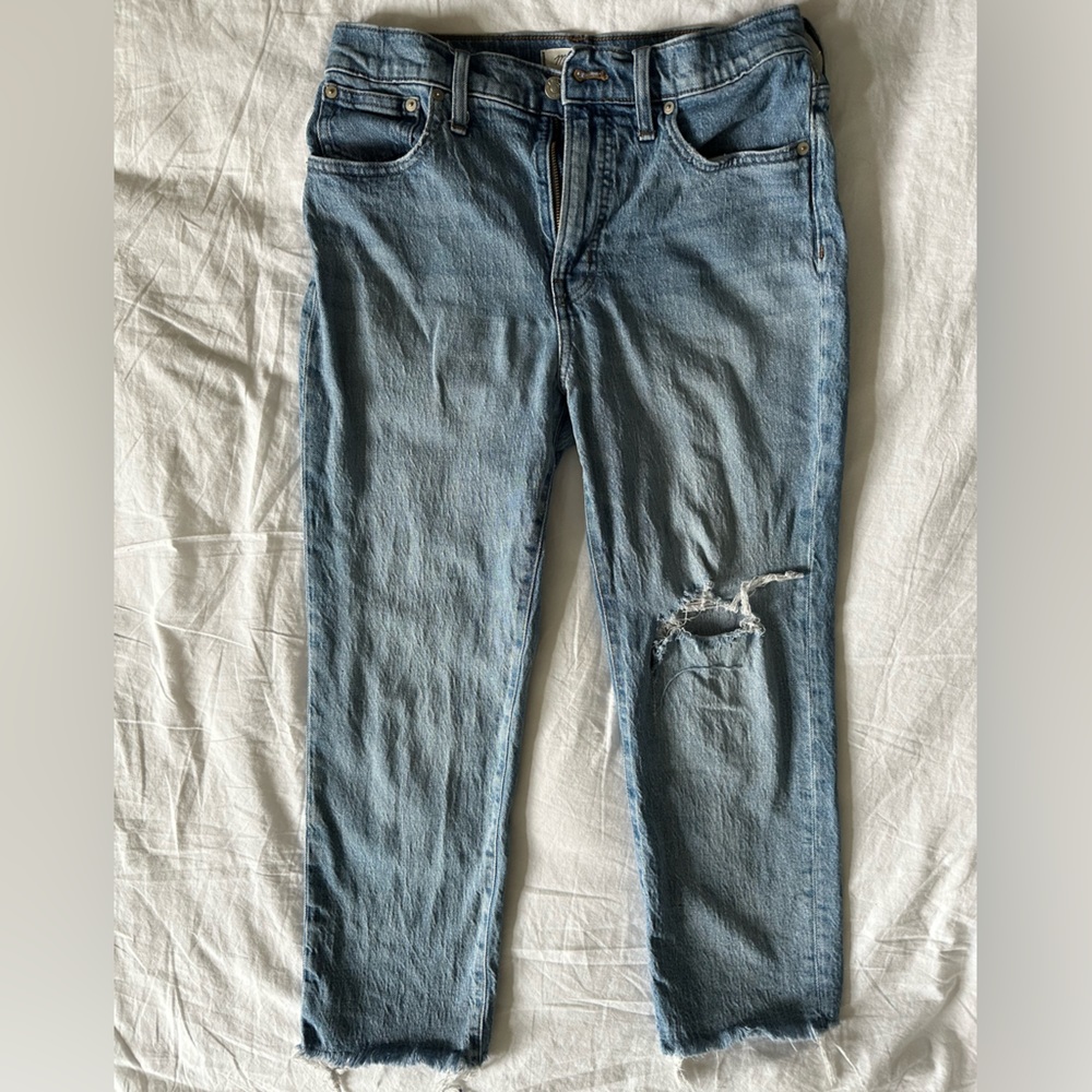 Madewell The Perfect Vintage Crop Jean Size 29P Distressed